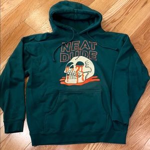 Green Hoodie with Skull Design